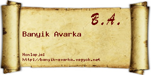 Banyik Avarka névjegykártya